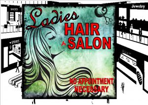 Ladies Hair Salon Sign