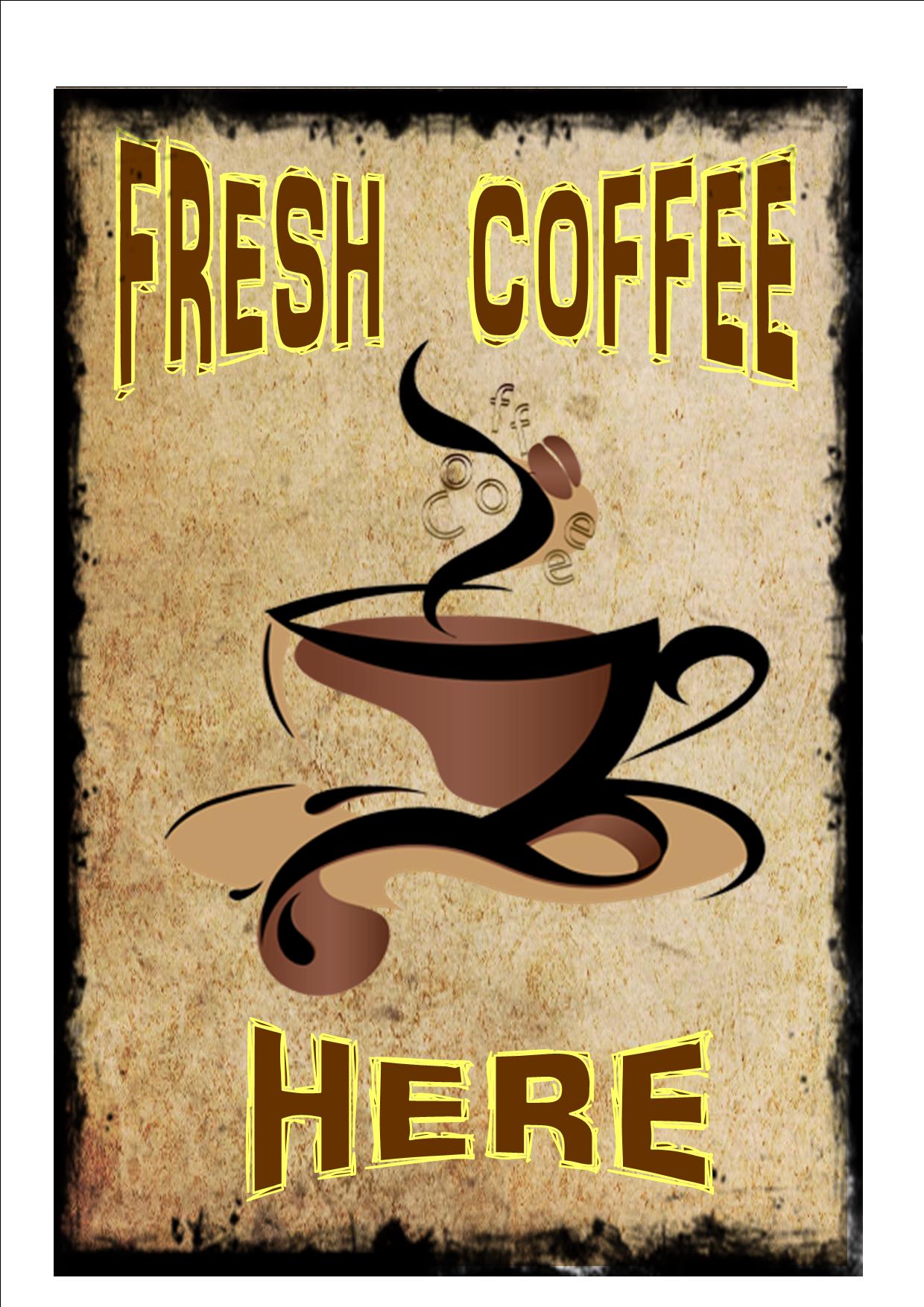 Vintage Cafe Sign Coffee Advertising Sign Bistro Coffee ...