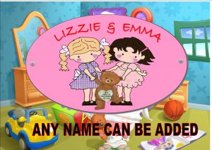 Twin Girls Childrens Door Plaques