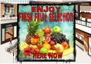Greengrocer Fresh Fruit Shop Sign