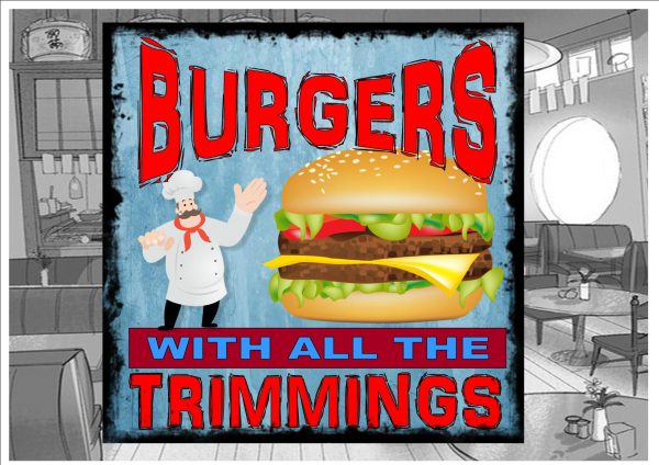 Burgers Sign Wall Plaque