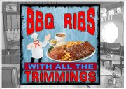BBQ Ribs Sign Wall Plaque