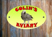 African Grey Parrot Personalised Aviary Sign