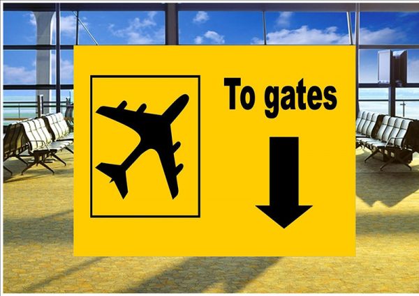 Airport To Gates Sign