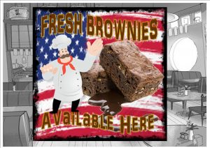 Brownies Cafe Sign Wall Plaque