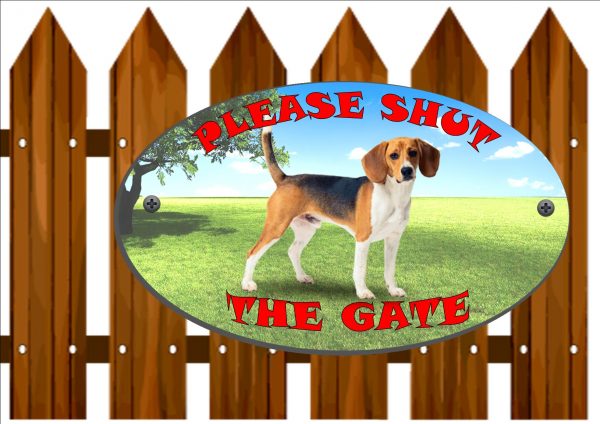 Beagle Shut The Gate Sign