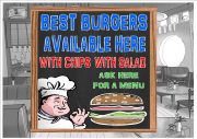 Bon Appetit Burgers Cafe Sign Wall Plaque