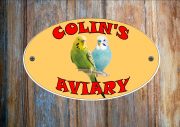 Budgie Mixed Colours Personalised Aviary Sign