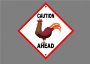 CHICKEN AHEAD SIGN