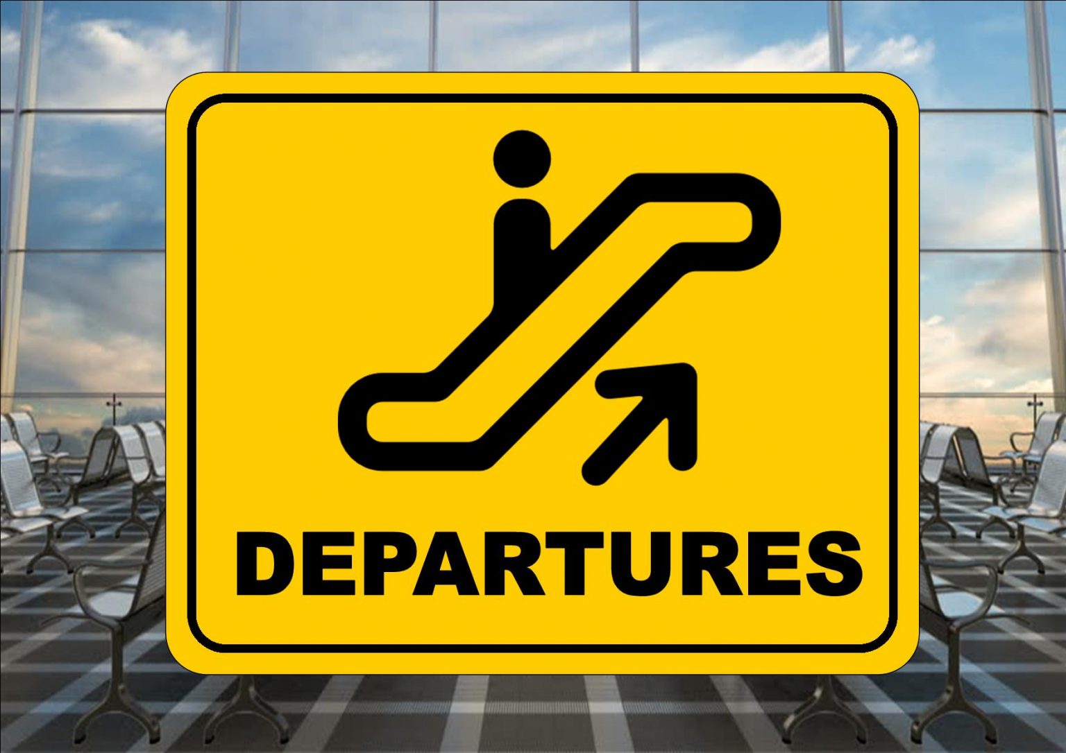 Airport Departures Arrivals Sign Reproduction Fun Stag Hen Party