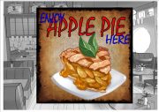 Enjoy Apple Pie Here Cafe Sign.