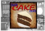Enjoy Cake Here Cafe Sign