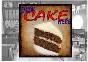 Enjoy Cake Here Cafe Sign