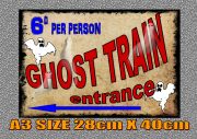 Vintage Fairground Ghost Train Sign