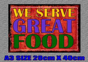 GREAT FOOD Cafe Sign