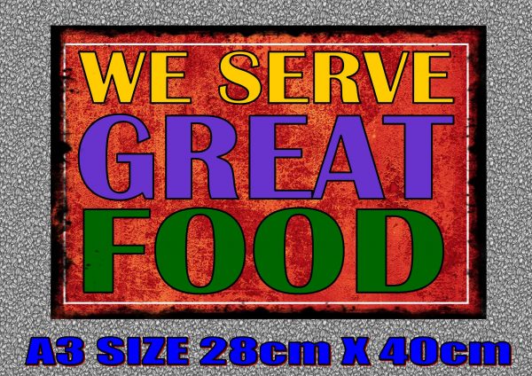 GREAT FOOD Cafe Sign