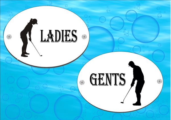 Golf Ladies & Gents Toilet Signs