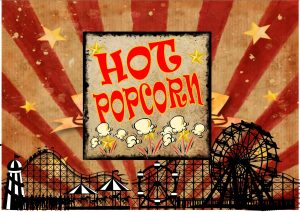 Hot Popcorn Fairground Sign