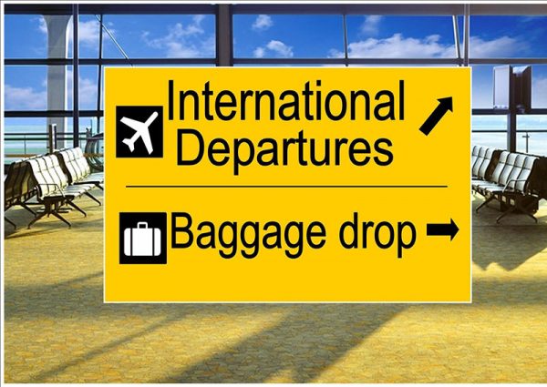 International Departure Sign