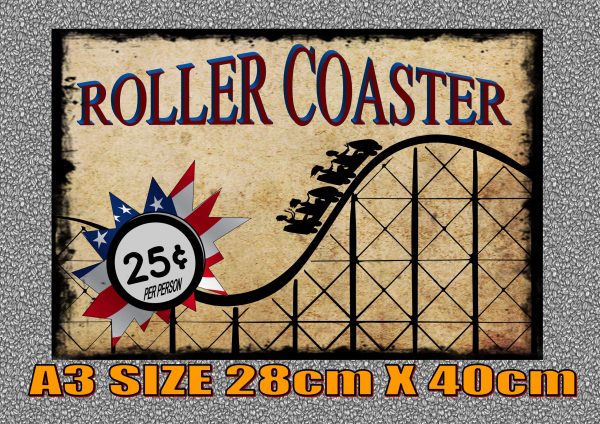 Vintage Roller Coaster Sign