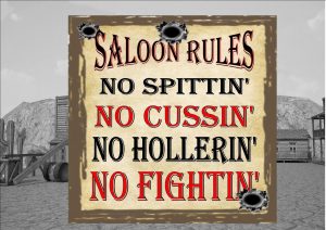 Saloon Rules Sign