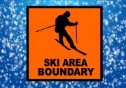 Ski area boundary sign