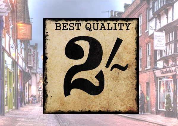 Vintage Style Shop Price Sign 3