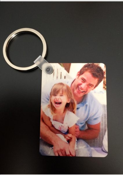 Personal Photo Wooden Key Ring Medium Rectangle