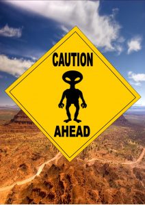 Novelty Alien Ahead Sign