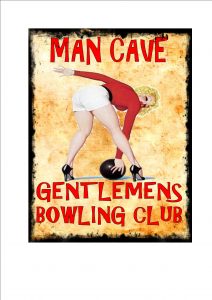 Bowling Novelty Man Cave Sign Wall Plaque