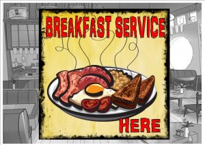 Breakfast Service Sign