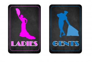 Spanish Toilet Door Signs