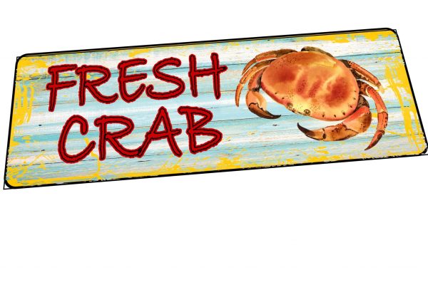 Fresh Crab Café Sign Metal Sign Modern Print Made To Look Aged ...