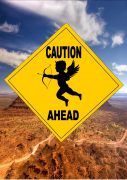 Caution Cupid Ahead Sign