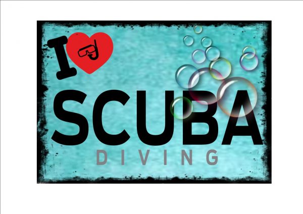 I Love Scuba Diving Novelty Wall Sign