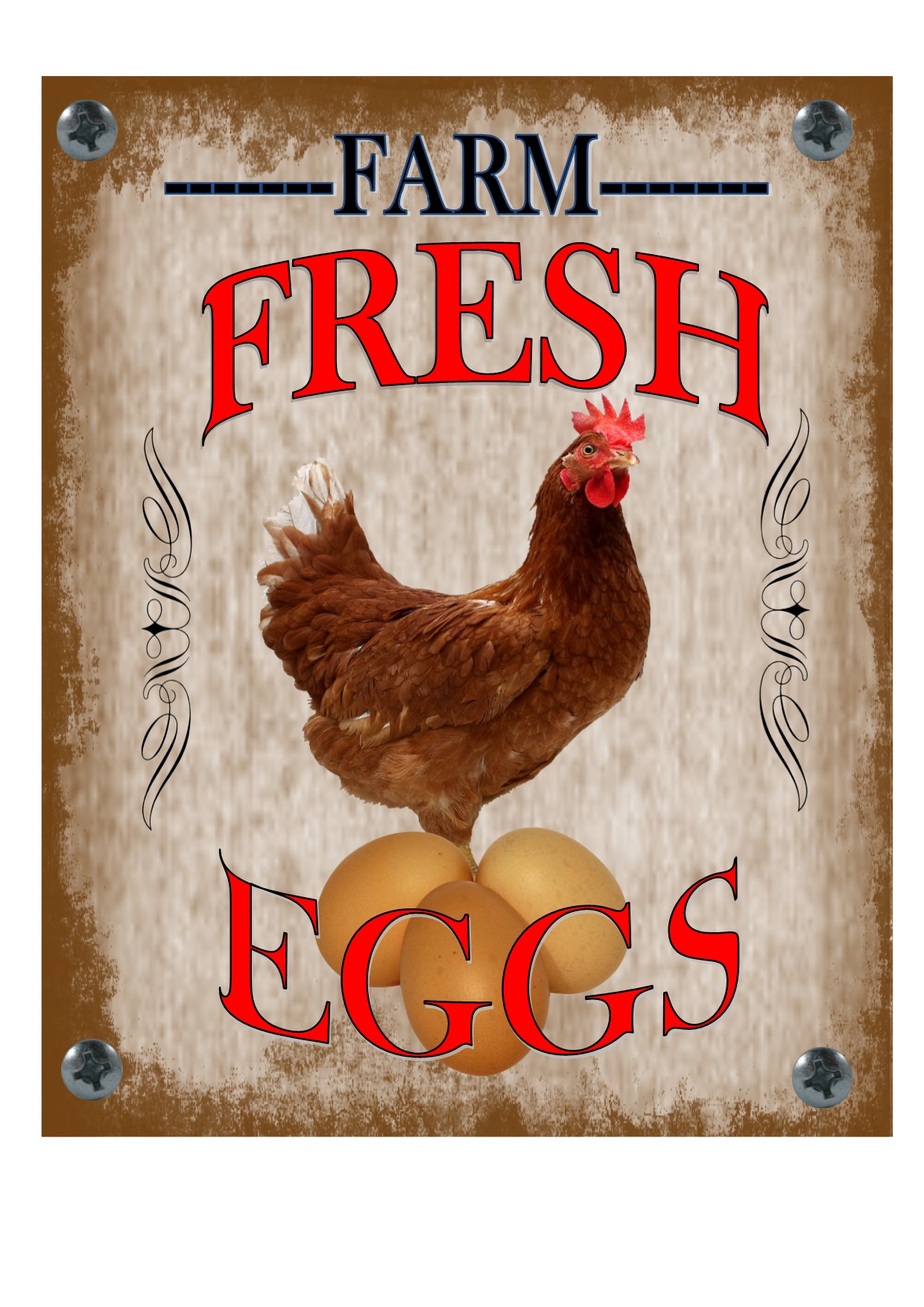 Printable Farm Fresh Eggs Sign - Printable World Holiday