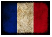 Aged French Flag Wall Plaque Sign