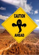 Caution Ghost Ahead Sign