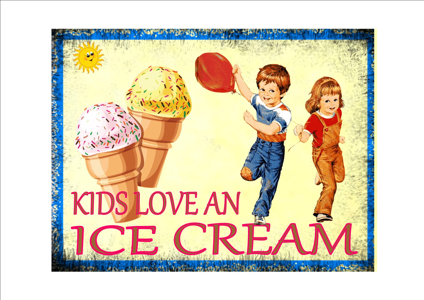 Vintage Sign Reproduction Vintage Style Ice Cream Advertising Sign