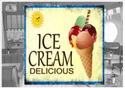 Ice Cream Parlour Sign Wall Plaque