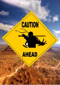 Caution Ninga Ahead Sign