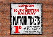 Railway Platform Tickets Sign