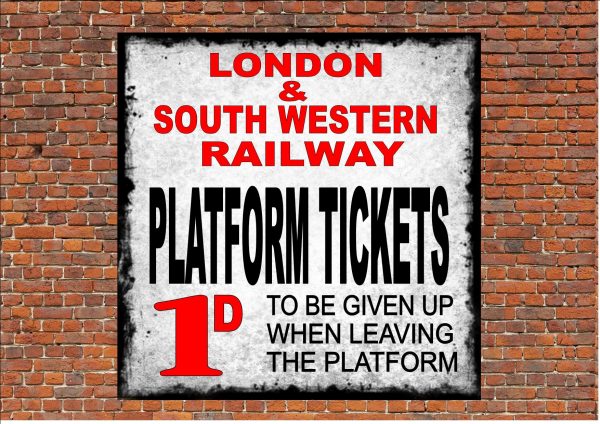 Railway Platform Tickets Sign