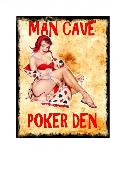 Poker Den Man Cave Novelty Sign Wall Plaque