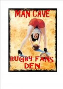 Rugby Man Cave Novelty Sign Wall Plaque