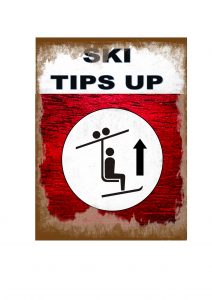 ski tips up sign