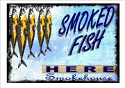 Vintage smoked fish Sign