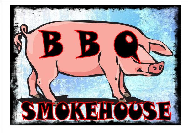 Vintage BBQ Smokehouse Sign