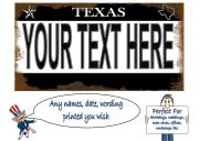 Texas Licence Plate
