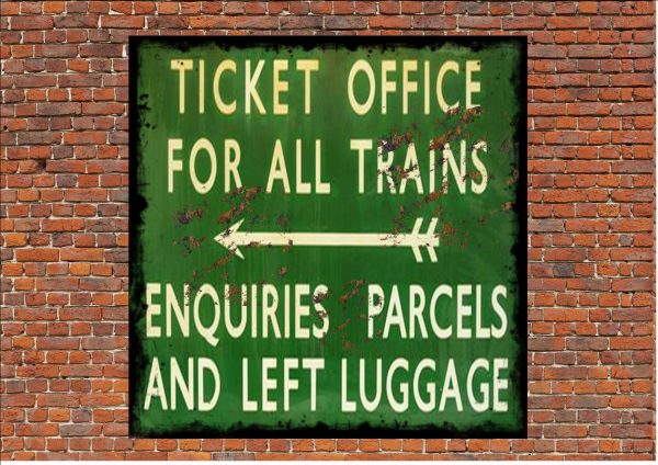 Railway Station Ticket Office Sign